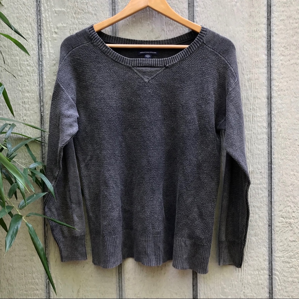 American Eagle gray acid wash sweater loungewear